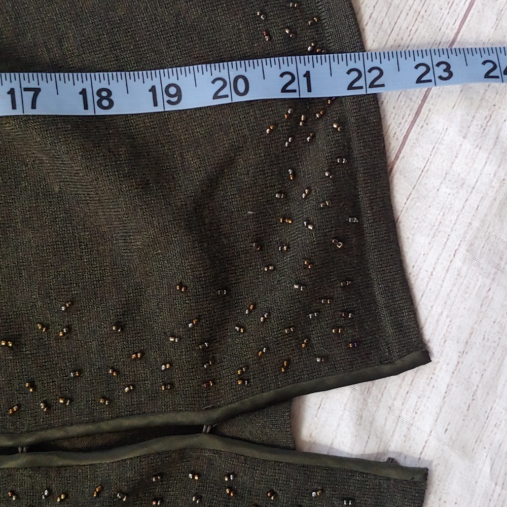 ANN TAYLOR MERINO WOOL BLEND BEADED CARDIGAN - Picture 7 of 8